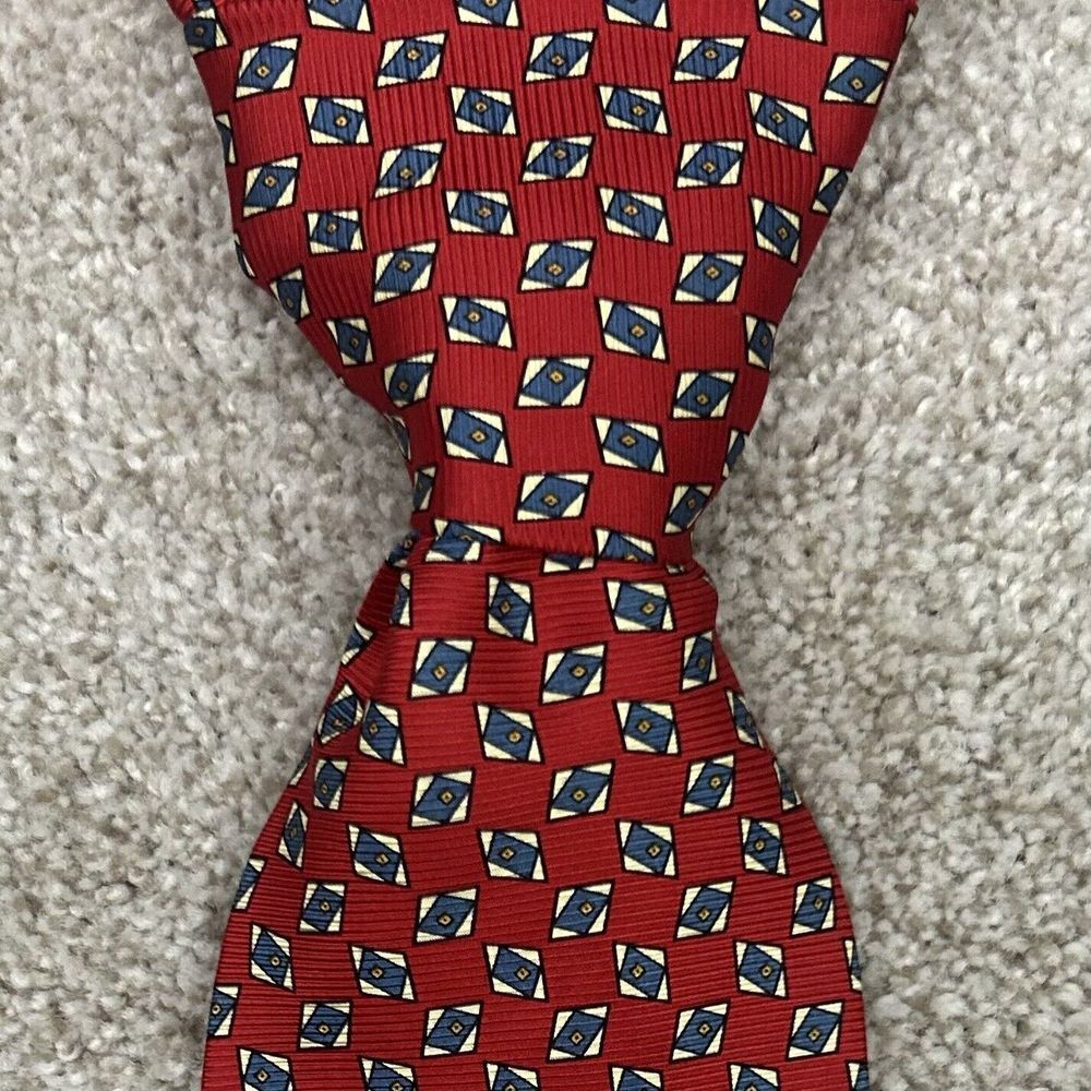 Lauren Ralph Lauren Men's 100% Silk Neck‎ Tie Multicolor Geometric Print
